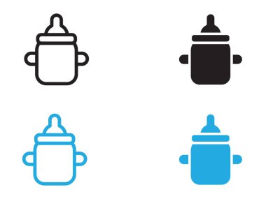 baby sippy icon vector line logo mark or symbol set collection outline style clipart