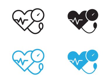 Kan basıncı ikon vektör çizgisi logosu veya sembol koleksiyon özet biçimi