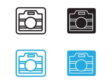 Kamera simgesi vektör çizgisi logosu veya sembol koleksiyon özet biçimi
