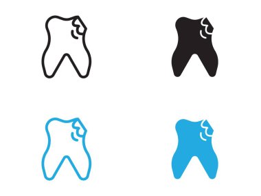 Cavities simgesi vektör çizgisi logosu veya sembol koleksiyon özet biçimi