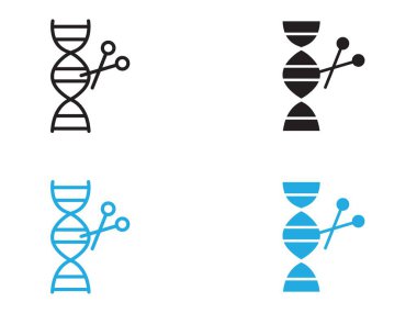 Genom düzenleme simgesi vektör çizgisi logosu veya sembol koleksiyon özet biçimi