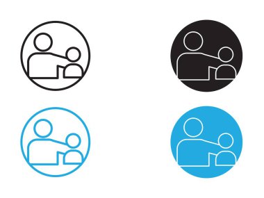 Koruyucu simge vektör çizgisi logosu veya sembol koleksiyon özet biçimi