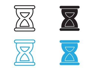 Kum Saati simgesi vektör çizgisi logosu veya sembol koleksiyon taslak biçimi