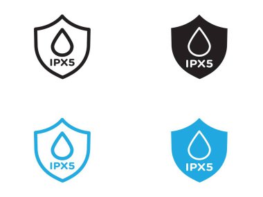 Ipx5 su geçirmez ikon vektör çizgisi logosu veya sembol kümesi koleksiyon özet biçimi