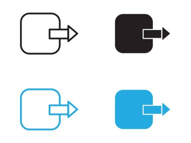 Çıkış simgesi çıkış vektör çizgisi logosu veya sembol koleksiyon özet biçimi