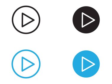 Simge vektör çizgisi logosu ya da sembol koleksiyon taslak biçimini oynat