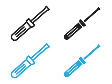 Tornavida simgesi vektör çizgisi logosu veya sembol koleksiyon taslak biçimi