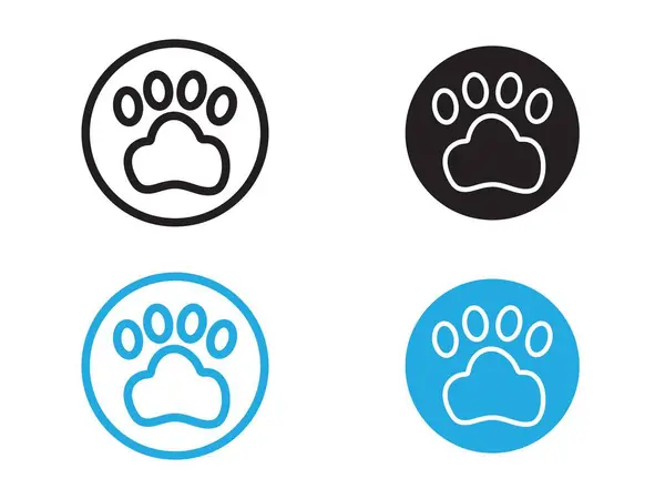 stock vector Paw icon vector line logo mark or symbol set collection outline style