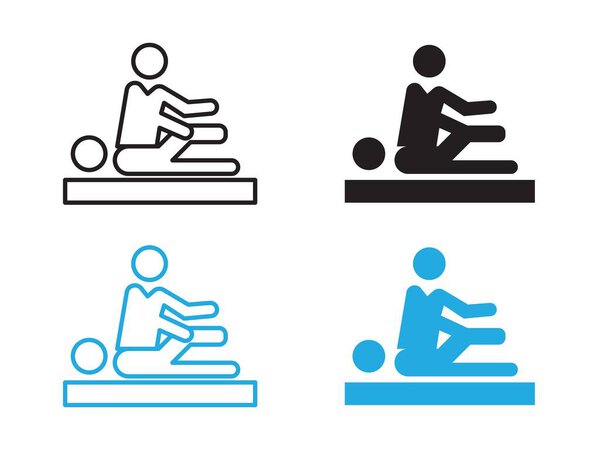 Физиотерапия иконка векторной линии логотипа знак или набор символов стиль коллекции