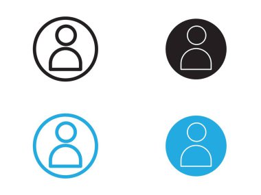 Kullanıcı simgesi vektör çizgisi logosu veya sembol koleksiyon özet biçimi