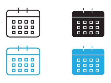 Takvim simgesi (2) vektör çizgisi logosu veya sembol koleksiyon özet biçimi
