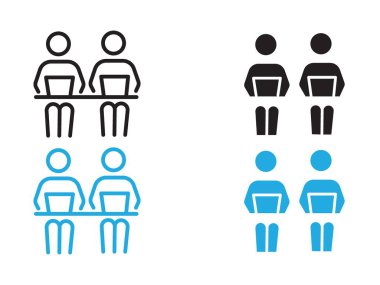 Eşzamanlı simge vektör çizgisi logosu veya sembol koleksiyon özet biçimi