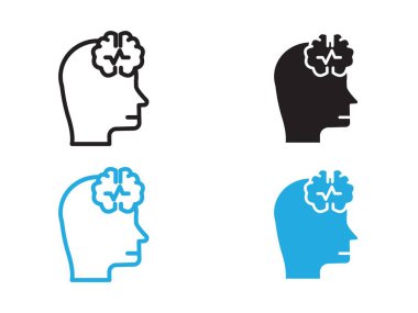 Epilepsi simgesi vektör çizgisi logosu veya sembol koleksiyon özet biçimi