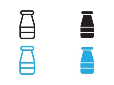 Cam şişe simgesi vektör çizgisi logosu veya sembol koleksiyon taslak biçimi