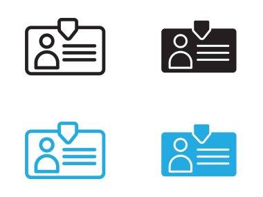 Tanımlama kartı simgesi vektör çizgisi logosu veya sembol koleksiyon özet biçimi