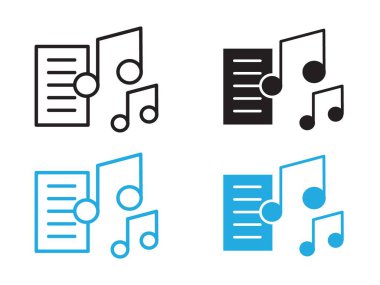 Şarkı sözleri ikon vektör çizgisi logosu veya sembol koleksiyon özet biçimi