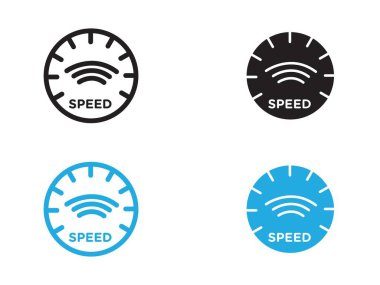 Ağ hızı test simgesi vektör çizgisi logosu veya sembol koleksiyon özet biçimi