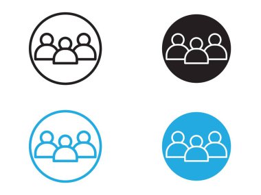 İnsanlar ikon vektör çizgisi logosu veya sembol koleksiyon taslak biçimi