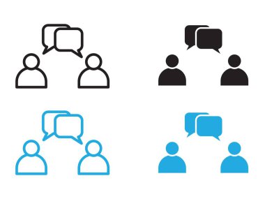 Kişinin iletişim simgesi (2) vektör çizgisi logosu veya sembol kümesi koleksiyon taslağı biçimi