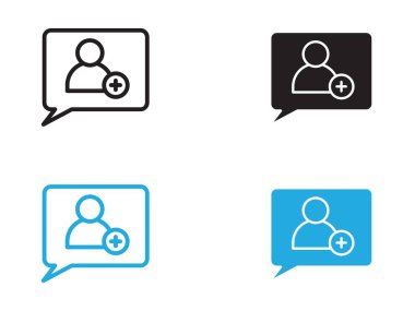 Kişiyle konuşma simgesi vektör çizgisi logosu veya sembol koleksiyon taslak biçimi