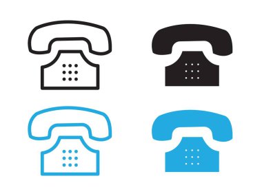 Telefon simgesi vektör çizgisi logosu veya sembol koleksiyon taslak biçimi