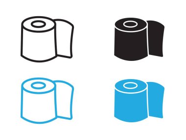 tuvalet kağıdı rulo simgesi vektör çizgisi logo işareti veya sembol koleksiyon özet biçimi