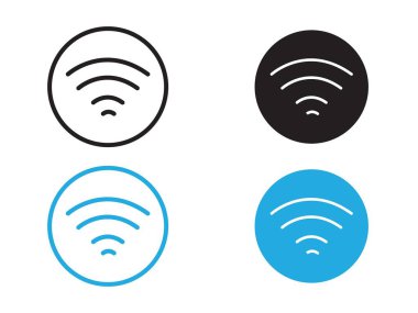 Wifi simgesi vektör çizgisi logosu veya sembol koleksiyon taslak biçimi