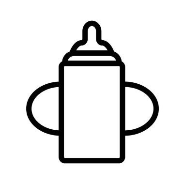 bebek yudumlama simgesi ince çizgi çizgisi biçimi ve doğrusal vektör işareti ile ayarlandı