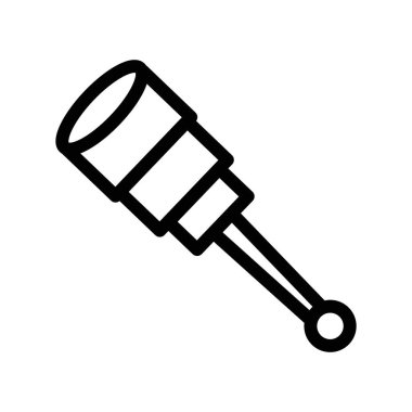 dürbün simgesi ince çizgi çizgisi biçimi ve doğrusal vektör işareti ile ayarlandı