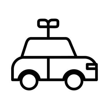 Clockwork araba oyuncağı simgesi ince çizgi çizgisi biçimi ve doğrusal vektör işareti ile ayarlandı