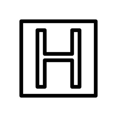 Helikopter pisti simgesi ince çizgi çizgisi biçimi ve doğrusal vektör işareti ile ayarlandı