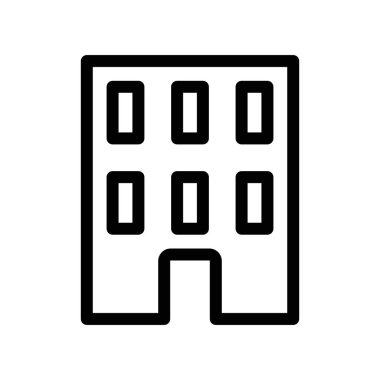 Ofis oluşturma simgesi ince çizgi ana hatları ve doğrusal vektör işareti ile ayarlandı