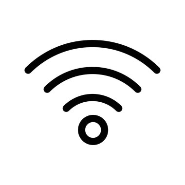 Sinyal simgesi ince çizgi dış hat biçimi ve doğrusal vektör işareti ile ayarlandı