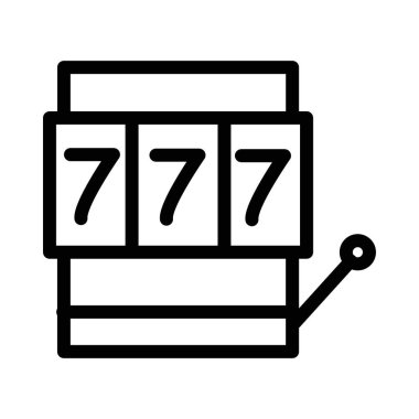 slot makinesi simgesi ince çizgi dış hat biçimi ve doğrusal vektör işareti ile ayarlandı