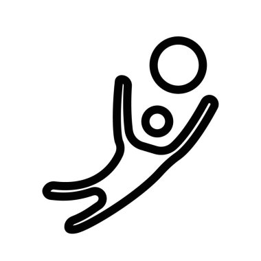 Top simgesine sahip futbolcu ince çizgi çizgisi biçimi ve doğrusal vektör işareti ile ayarlandı