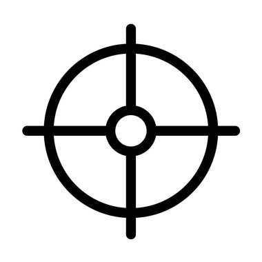 Hedef simgesi ince çizgi ana hatları ve doğrusal vektör işareti ile ayarlandı