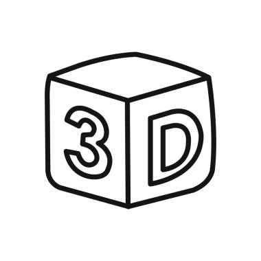 Web uygulaması ui için 3D ikon doğrusal vektör grafik işareti veya sembol seti