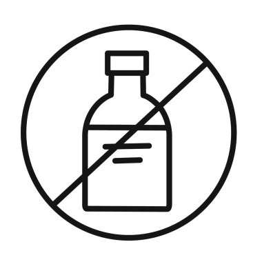 Alkol içermeyen simge lineer vektör grafik işareti veya web uygulaması ui için sembol