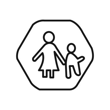 Bebek bakıcısı simgesi doğrusal vektör grafik imzası veya web uygulaması ui için sembol