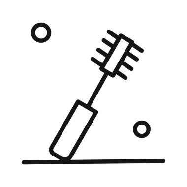 Şişe süpürücü fırça ikonu doğrusal vektör grafik işareti veya web uygulaması ui için sembol seti