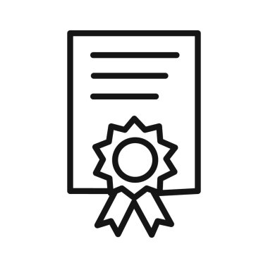 Rota tamamlama sertifikası simgesi doğrusal vektör grafik imzası veya web uygulaması ui için sembol