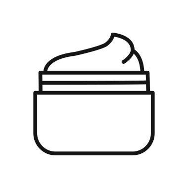 Krem kavanozu simgesi doğrusal vektör grafik işareti veya web uygulaması ui için sembol