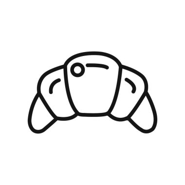 Kruvasan simgesi doğrusal vektör grafik işareti veya web uygulaması ui için sembol