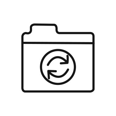 Dizin simgesi eşzamanlama doğrusal vektör grafik işareti veya web uygulaması ui için sembol