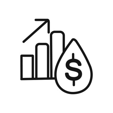 Yakıt fiyatı yükseltme simgesi doğrusal vektör grafik işareti veya web uygulaması ui için sembol