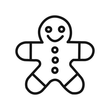 Man Cookie simgesi doğrusal vektör grafik işareti veya web uygulaması ui için sembol