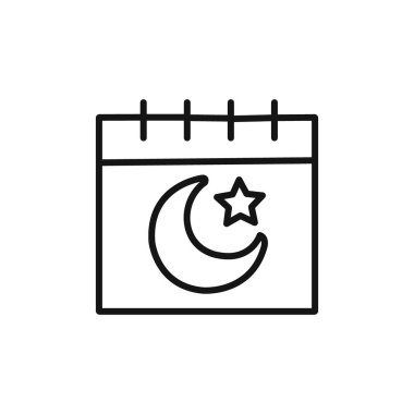 Ramazan Takvimi Simgesi doğrusal vektör grafik imzası veya web uygulaması ui için belirlenmiş sembol