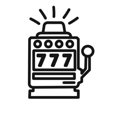 slot makinesi simgesi doğrusal vektör grafik işareti veya web uygulaması ui için sembol