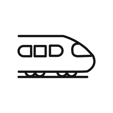 Metro yüksek hız tren simgesi doğrusal vektör grafik işareti veya web uygulaması ui için sembol