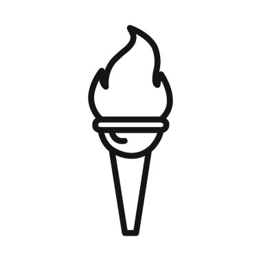 Fener alevi simgesi doğrusal vektör grafik işareti veya web uygulaması ui için sembol